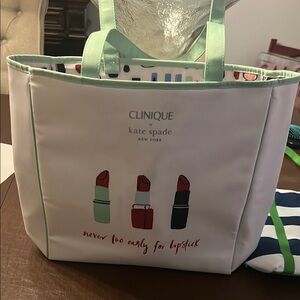 White Tote Bag Clinique and Kate spade collab